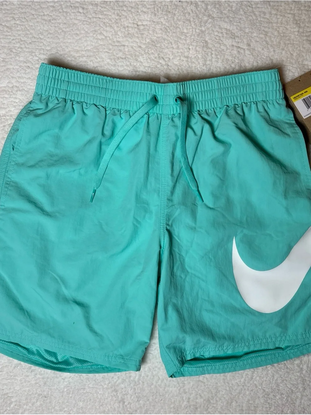 Nike Swim Volley Shorts Blue Big Swoosh Logo Mesh Lined Men's Small NWT